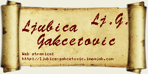 Ljubica Gakčetović vizit kartica